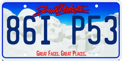 SD license plate 86IP53