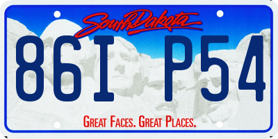 SD license plate 86IP54