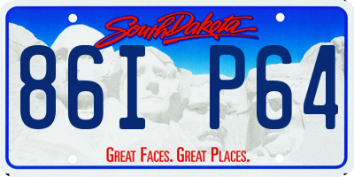 SD license plate 86IP64
