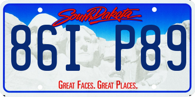 SD license plate 86IP89