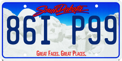 SD license plate 86IP99