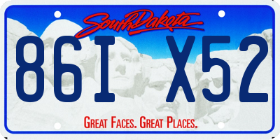 SD license plate 86IX52