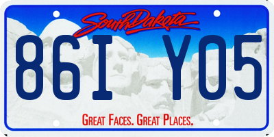 SD license plate 86IY05