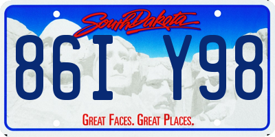 SD license plate 86IY98