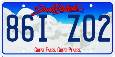 SD license plate 86IZ02