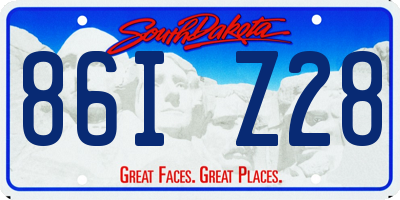 SD license plate 86IZ28