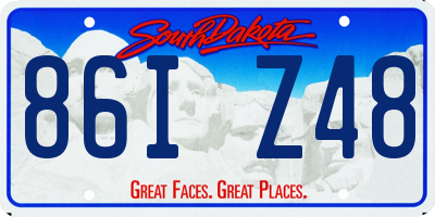 SD license plate 86IZ48