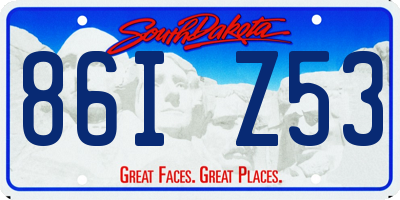 SD license plate 86IZ53