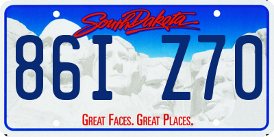 SD license plate 86IZ70
