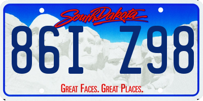 SD license plate 86IZ98