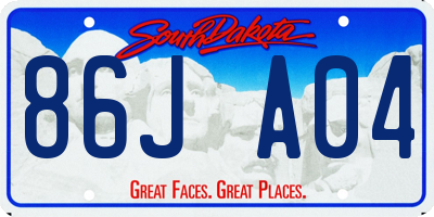 SD license plate 86JA04