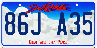 SD license plate 86JA35