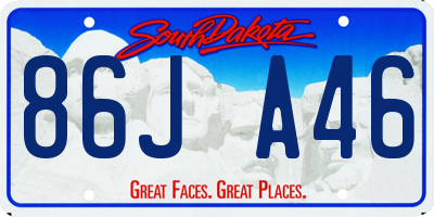 SD license plate 86JA46
