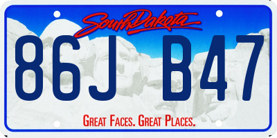 SD license plate 86JB47
