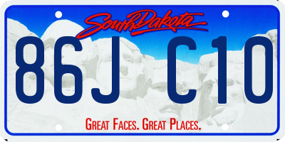 SD license plate 86JC10