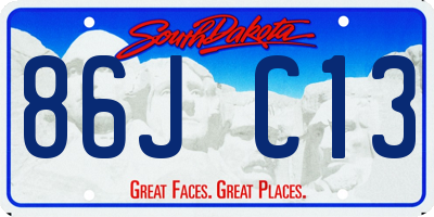 SD license plate 86JC13