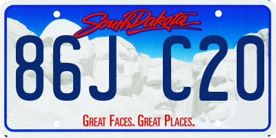 SD license plate 86JC20