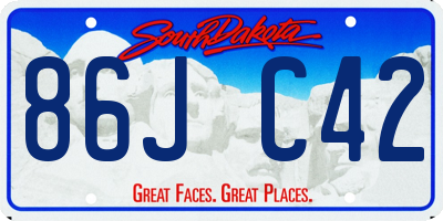 SD license plate 86JC42