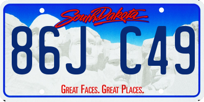 SD license plate 86JC49