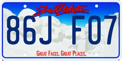 SD license plate 86JF07