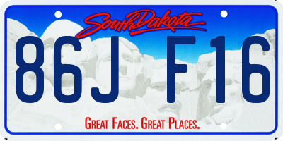 SD license plate 86JF16