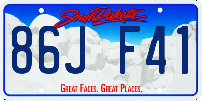 SD license plate 86JF41