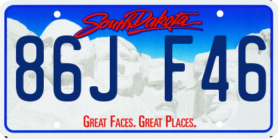 SD license plate 86JF46