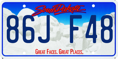 SD license plate 86JF48