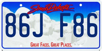 SD license plate 86JF86