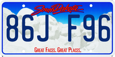 SD license plate 86JF96
