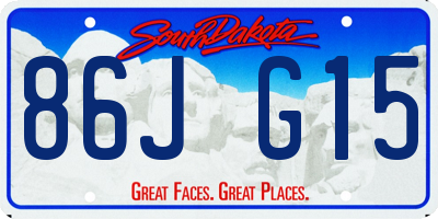 SD license plate 86JG15
