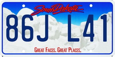SD license plate 86JL41