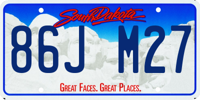 SD license plate 86JM27
