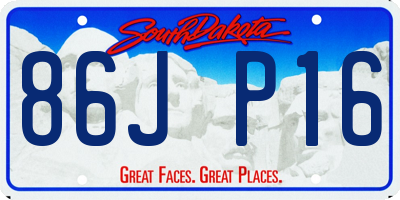 SD license plate 86JP16