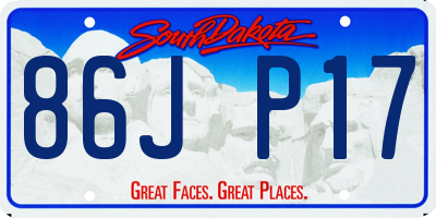 SD license plate 86JP17