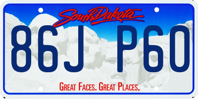 SD license plate 86JP60
