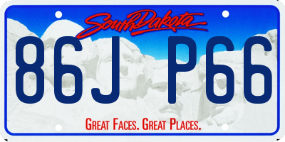 SD license plate 86JP66