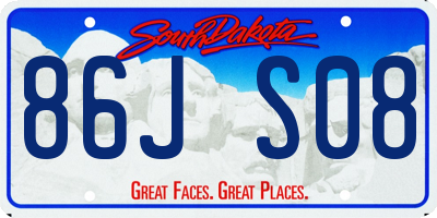 SD license plate 86JS08