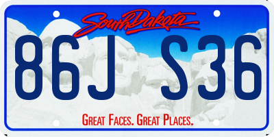 SD license plate 86JS36