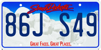 SD license plate 86JS49