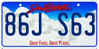 SD license plate 86JS63