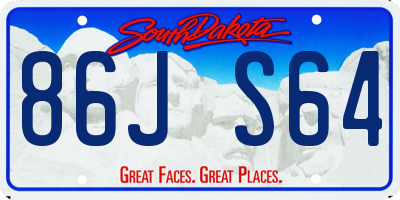 SD license plate 86JS64
