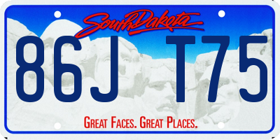 SD license plate 86JT75