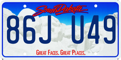 SD license plate 86JU49