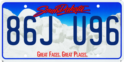 SD license plate 86JU96