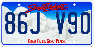 SD license plate 86JV90