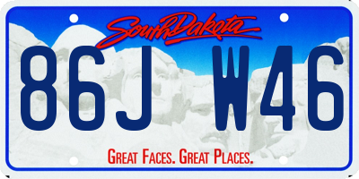 SD license plate 86JW46