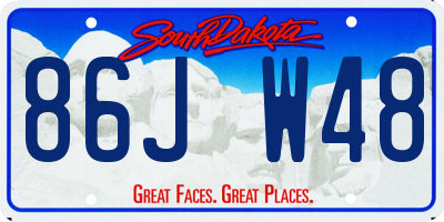 SD license plate 86JW48