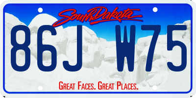 SD license plate 86JW75