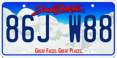 SD license plate 86JW88